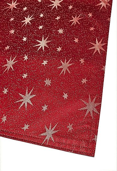 Tischläufer Glitzer Sterne Tischläufer 40x100 Rot Gold Weihnachten, doppelt günstig online kaufen