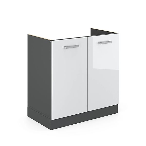 Vicco Unterschrank R-Line, Weiß Hochglanz/Anthrazit, 80 cm ohne Arbeitsplat günstig online kaufen