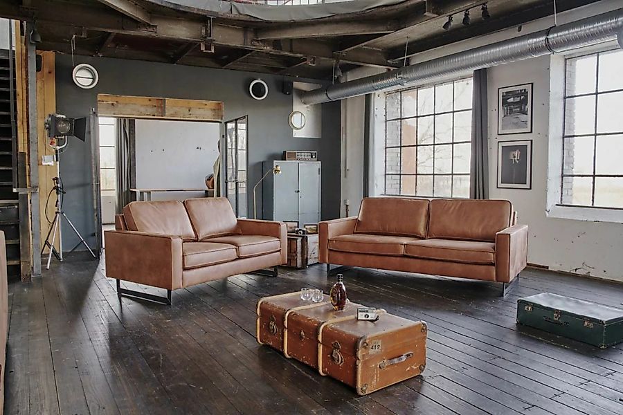 KAWOLA Sitzgruppe VILNIUS 3-Sitzer Sofa und 2-Sitzer Sofa Kunstleder mit Le günstig online kaufen
