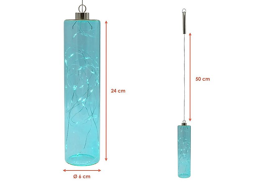 Spetebo LED Pendelleuchte Glas - 24 x 6 cm, mit Timer, LED fest integriert, günstig online kaufen