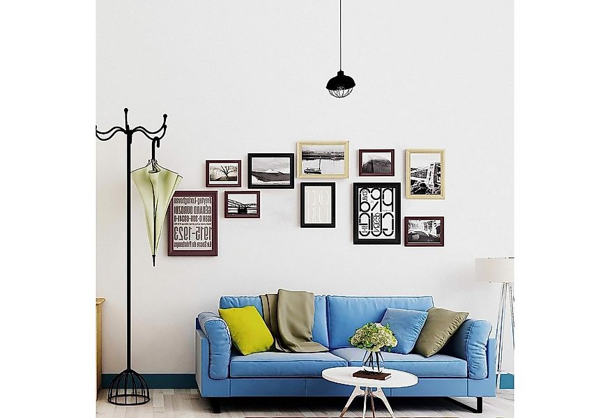 Woltu Bilderrahmen, für 10 Bilder (10 St), Artos Stil Holzrahmen Fotogaleri günstig online kaufen