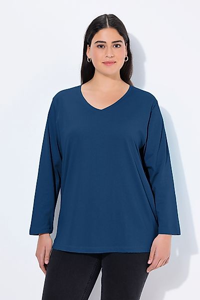 Ulla Popken T-Shirt Shirt V-Ausschnitt Relaxed günstig online kaufen