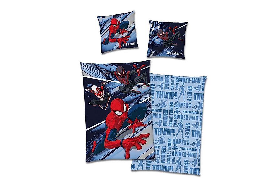 Familando Kinderbettwäsche Spiderman 135x200 80x80 cm Mikro-Fleece mit Reiß günstig online kaufen