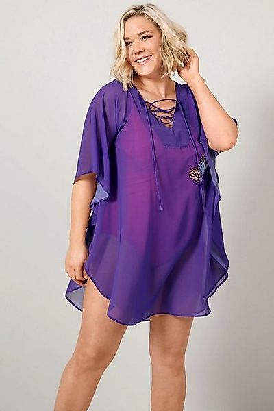 TruYou Tunika Tunika oversized Chiffon Ausschnitt-Zierband günstig online kaufen