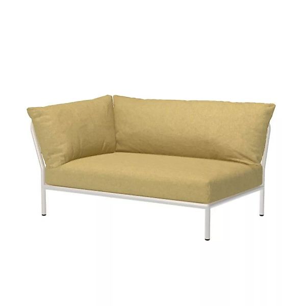 LEVEL2 Outdoor Sofa Lounge-Modul 2 Senf Weiß Links günstig online kaufen