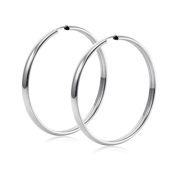 Materia Paar Creolen Damen Silber breit Ø48mm SO-466, 925 Sterling Silber, günstig online kaufen