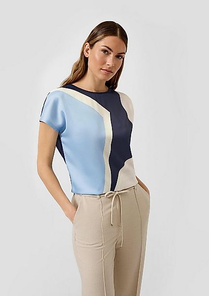 s.Oliver Kurzarmshirt T-Shirt Viskose-Shirt im Fabricmix mit überschnittene günstig online kaufen