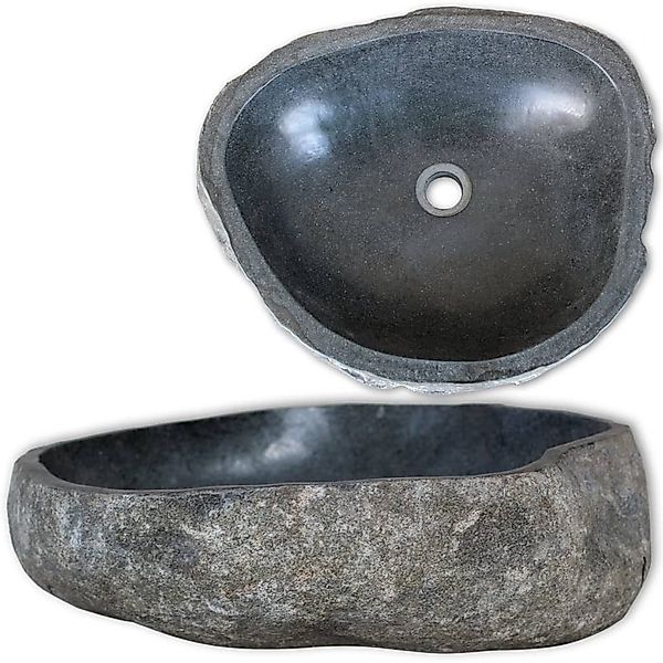 vidaXL Waschbecken Waschbecken Flussstein Oval 38-45 günstig online kaufen