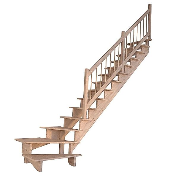 Treppe Lindos Eiche Gewendelt Rechts 80 cm Holz-Design-Geländer FSC® günstig online kaufen