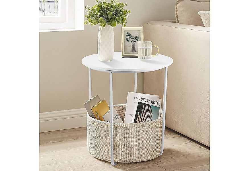 BlingBin Beistelltisch Kleiner Nachttisch mit Stoffkorb, moderner Couchtisc günstig online kaufen
