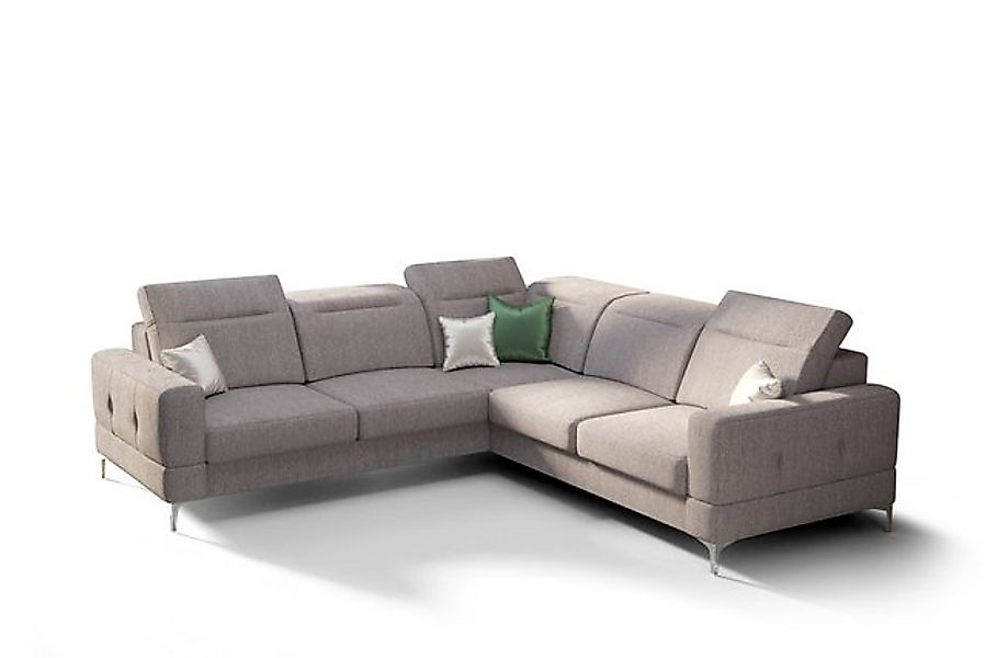 Friderik-EU Ecksofa Malibu Max 250x250 cm mit Schlaffunktion - Stoff Gemma, günstig online kaufen