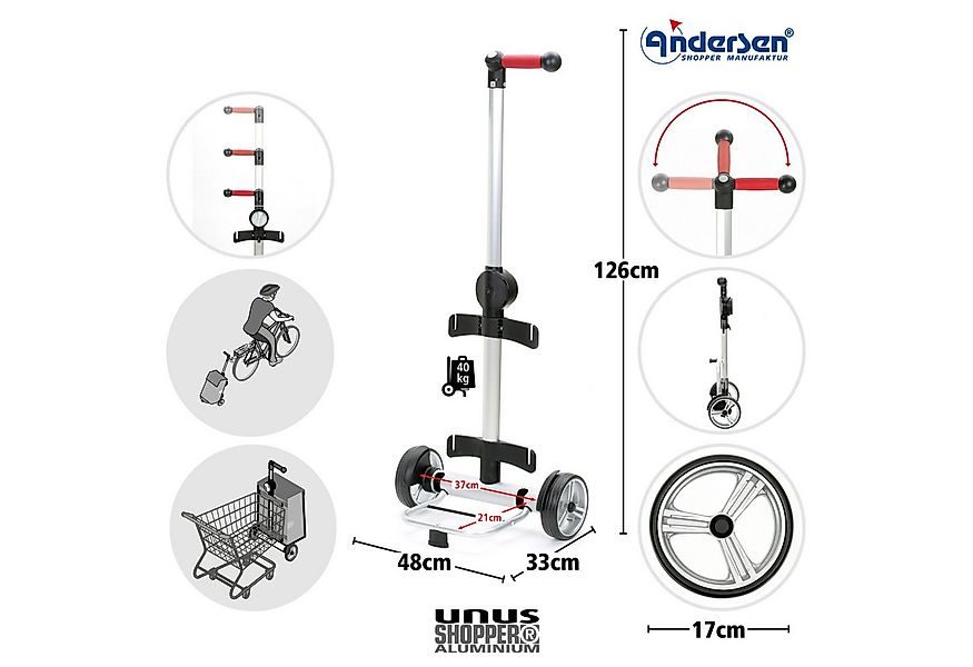 Andersen Einkaufstrolley Unus Shopper MIX A40, klappbar, höhenverstellbar, günstig online kaufen