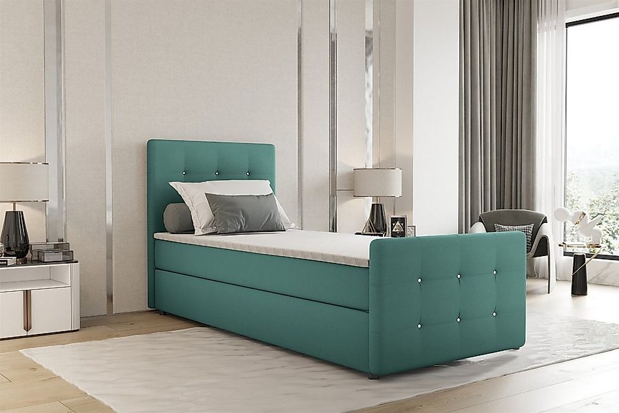 Fun Möbel Boxspringbett Schlafzimmerbett MARKOS Überlänge in Stoff Soro (Li günstig online kaufen