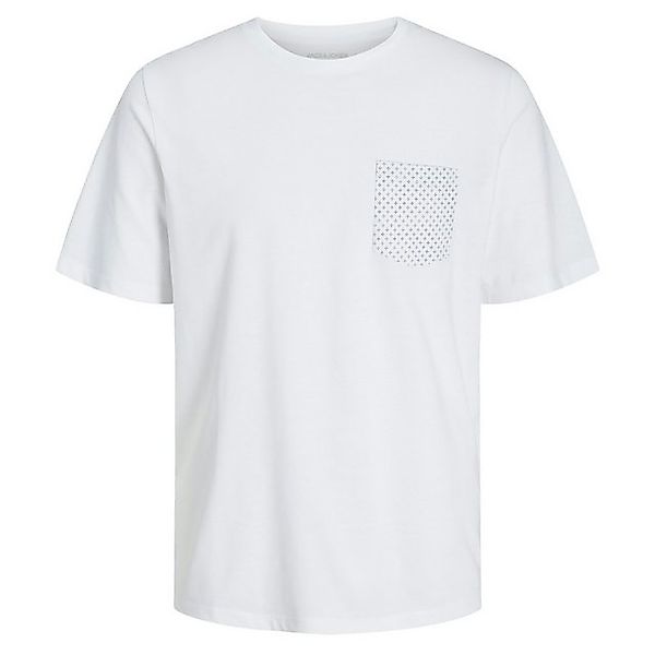 Jack & Jones Rundhalsshirt Große Größen T-Shirt JJLUIS POCKET weiß Brusttas günstig online kaufen