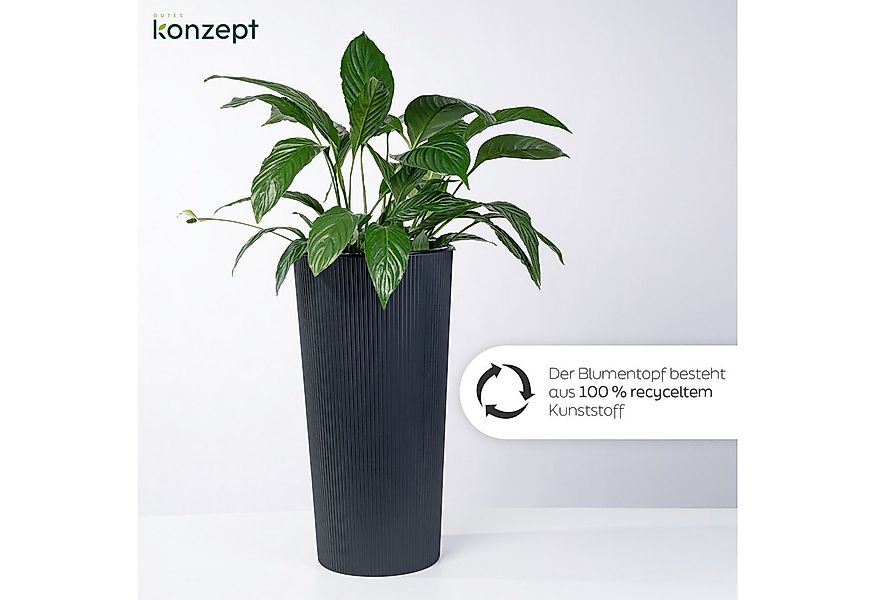 KONZEPT Blumentopf mit Einsatz Hoch 75cm für Außenbereich, wetterfest, mit günstig online kaufen