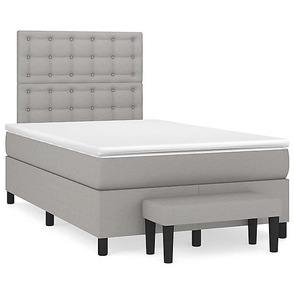 vidaXL Boxspringbett mit Matratze Hellgrau 120x200 cm Stoff1394665 günstig online kaufen