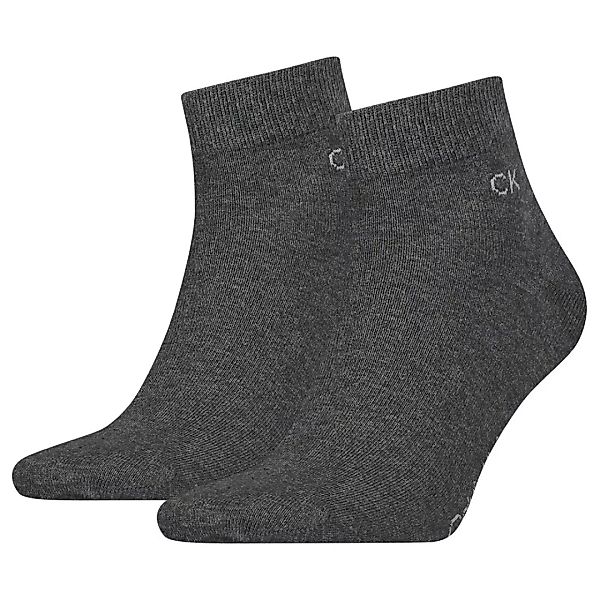Calvin Klein Quarter Socken 2 Paare EU 39-42 Dark Grey Melange günstig online kaufen