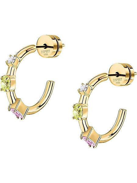 Esprit Paar Creolen ESPRIT Damen-Creolen Edelstahl, Farbstein 1 Zirkon (Paa günstig online kaufen