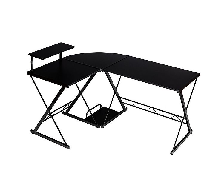 COSTWAY Computertisch, Monitorregal, CPU-Ständer, Metallrahmen, 147x112x79c günstig online kaufen