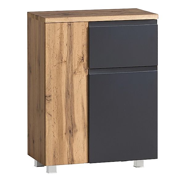 Held Möbel Unterschrank Ancona 65 cm matt Grau-Wotaneiche günstig online kaufen