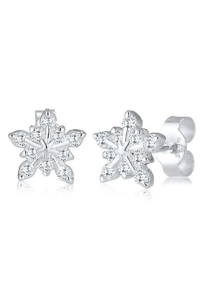 Elli Paar Ohrstecker Schneeflocke Winter Zirkonia günstig online kaufen