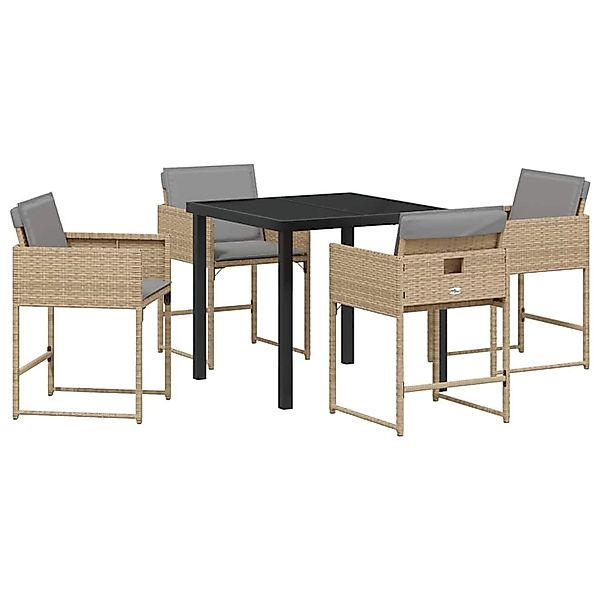 vidaXL Garten Essgruppe 5-Tlg Beige Poly Rattan 3380737 günstig online kaufen