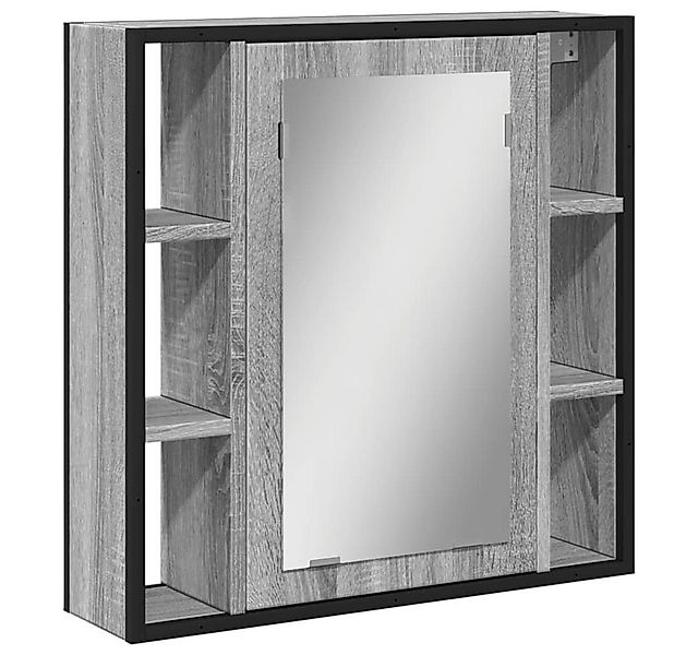 vidaXL Badezimmerspiegelschrank Bad-Spiegelschrank Grau Sonoma 60x16x60 cm günstig online kaufen