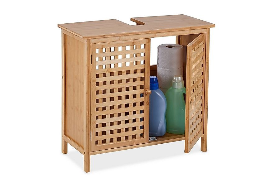 relaxdays Waschbeckenunterschrank Bambus günstig online kaufen