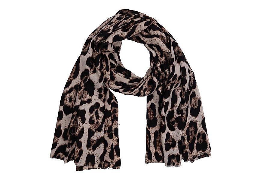 MIRROSI Modeschal weicher und warmer Schal Leo Leopard mit Fransen, 90x180c günstig online kaufen
