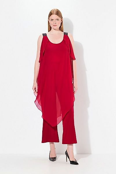 Ulla Popken Schlupfhose Jumpsuit doppellagig Glitzer-Doppelträger ärmellos günstig online kaufen