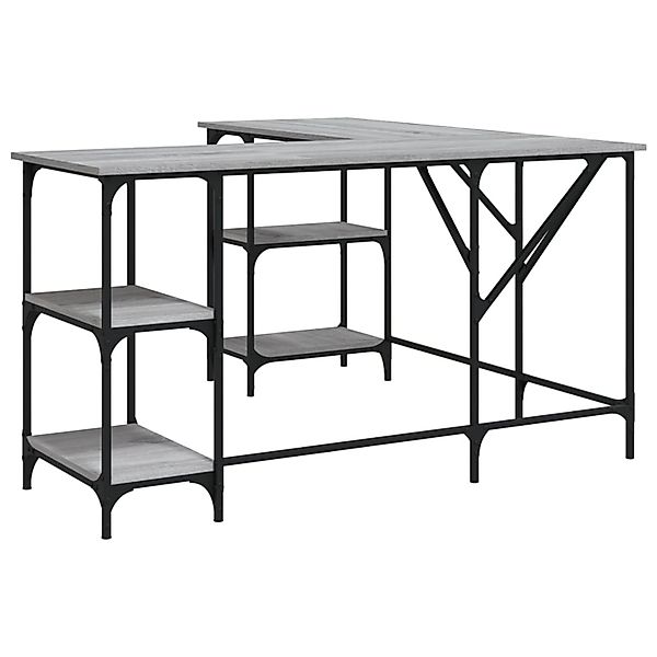 vidaXL Schreibtisch Grau Sonoma 139x139x75 cm Holzwerkstoff 837595 günstig online kaufen