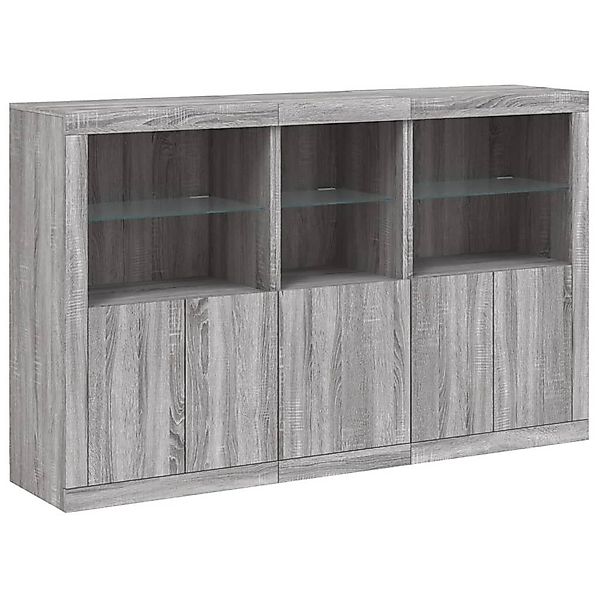 vidaXL Sideboard Sideboard mit LED-Leuchten Grau günstig online kaufen