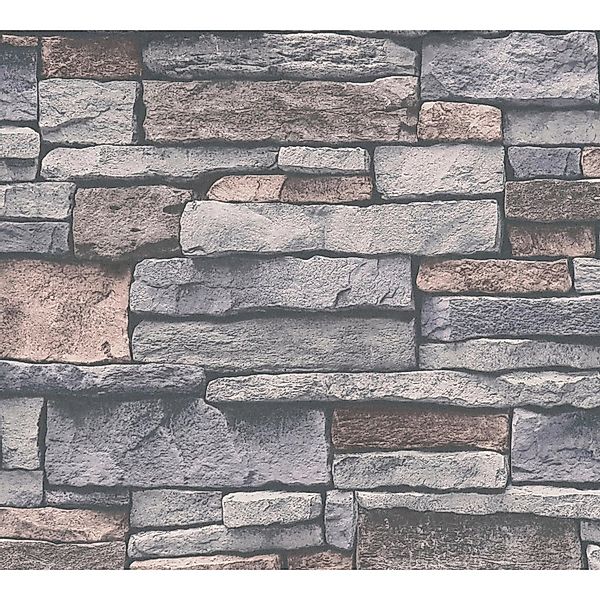 A.S. Création Vliestapete Steinmauer in Schieferoptik Grau 10,05 m x 0,53 m günstig online kaufen