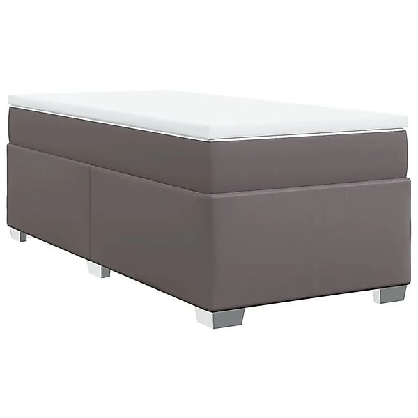 vidaXL Boxspringbett mit Matratze Grau 80x200 cm Kunstleder 3285187 günstig online kaufen