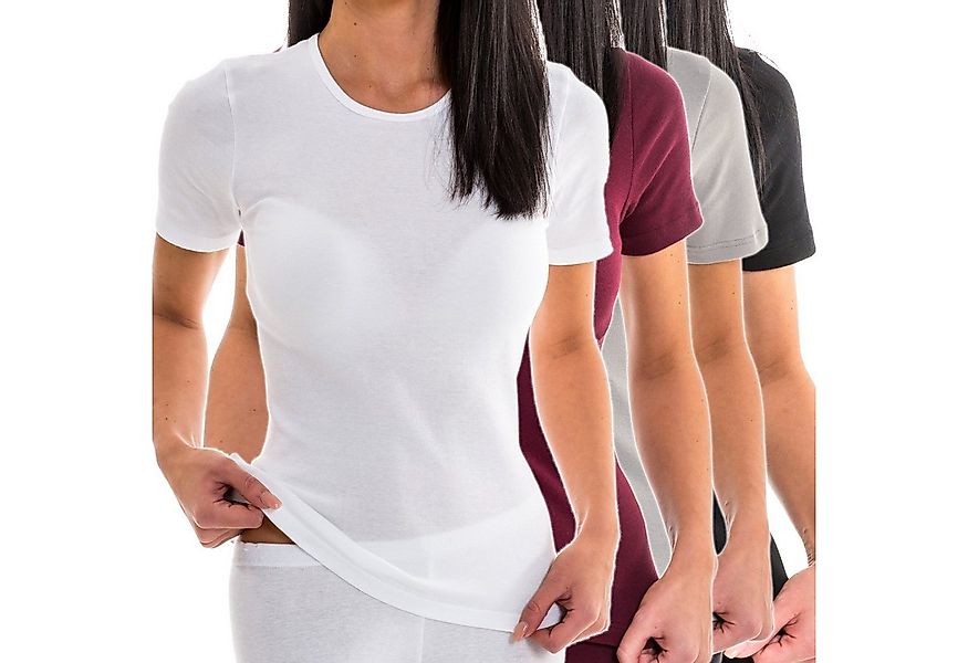 HERMKO Unterziehshirt Damen kurzarm Shirt mit Rundhals-Ausschnitt aus 100% günstig online kaufen