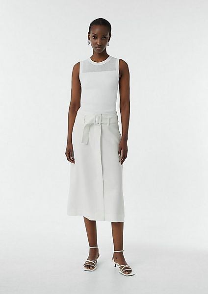 comma Midirock Rock Midi-Rock mit Gürtel und Strukturmuster günstig online kaufen