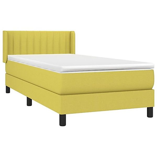 vidaXL Bett Boxspringbett mit Matratze Grün 100x200 cm Stoff günstig online kaufen