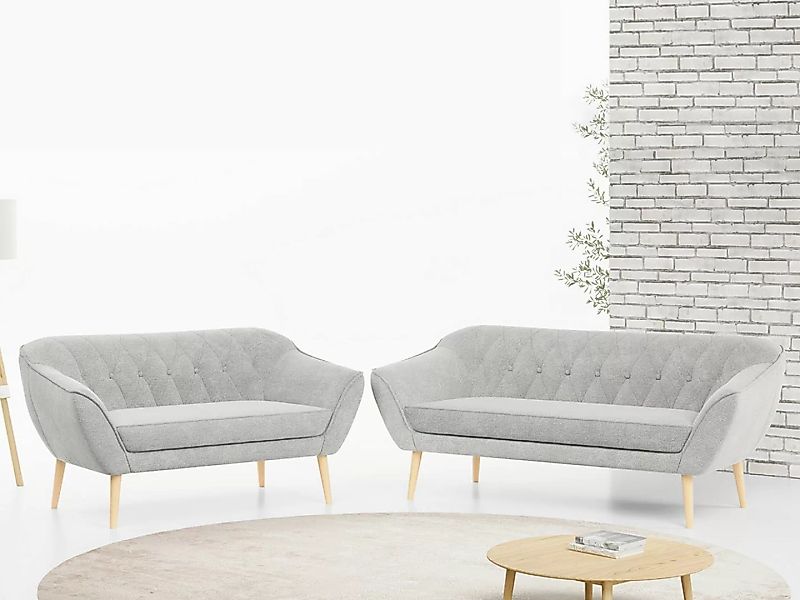 MKS MÖBEL Sofa PIRS 3 2, Skandinavischer Stil, Gesteppte Polsterung, Modern günstig online kaufen