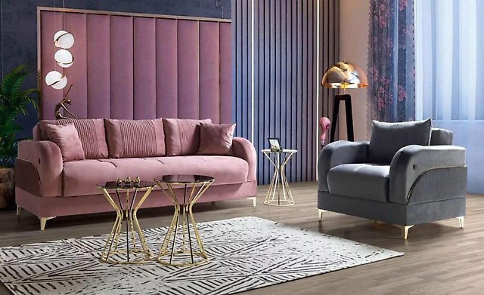JVmoebel Sofa Sofagarnitur 3+1 Sitzer Modern Relax Sessel Stil 2tlg Luxus, günstig online kaufen