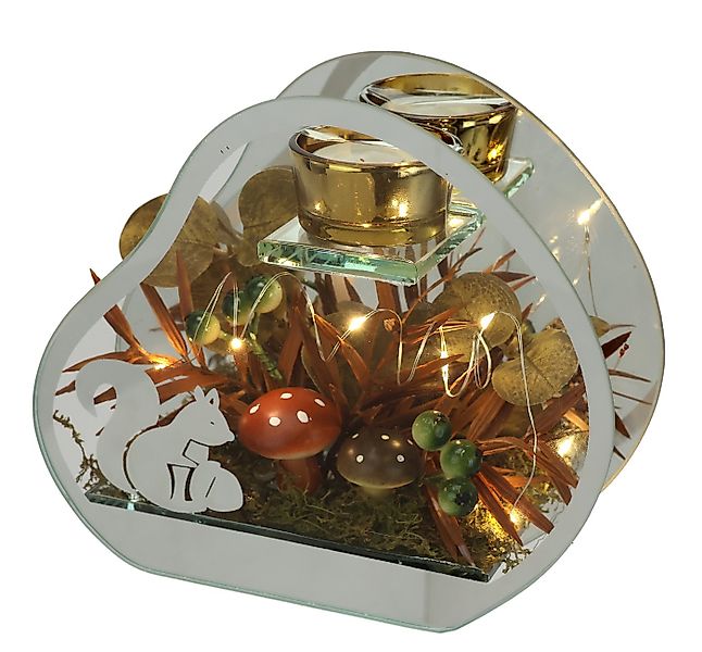 I.GE.A. Teelichthalter Teelichthalter aus Glas mit Teelichtkerze (1 St), He günstig online kaufen