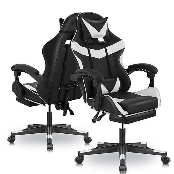 LOVONLIVE Gaming-Stuhl Bürostuhl mit Massagefunktion, Lendenkissen, günstig online kaufen