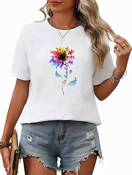 PYL T-Shirt Damen Sommer Oversize-Shirt mit Grafik Druck günstig online kaufen