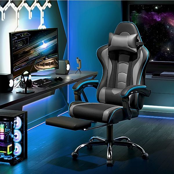 Yaheetech Gaming-Stuhl mit Massagefunktion & Kopfstütze günstig online kaufen