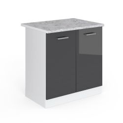 Vicco Spülenunterschrank R-Line, Anthrazit Hochglanz/Weiß, 80 günstig online kaufen