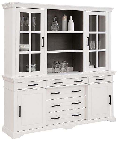 Home affaire Buffet "Anabel, mit Glastüren und Metallgriffen", aus massiver günstig online kaufen