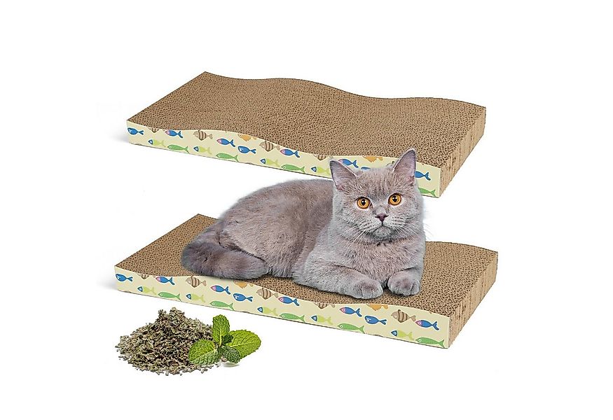 nobleza Kratzbrett katzen kratzbrett mit Minze, 2 Stücke Wellpappe Kratzmat günstig online kaufen