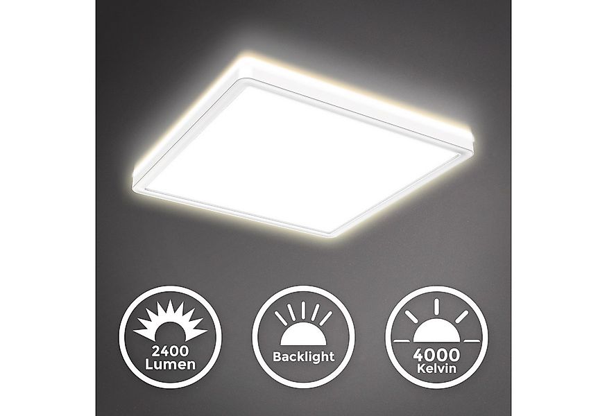 B.K.Licht Deckenleuchte LED Decken-Panel 293x293x28mm dimmbar Backlight Ult günstig online kaufen