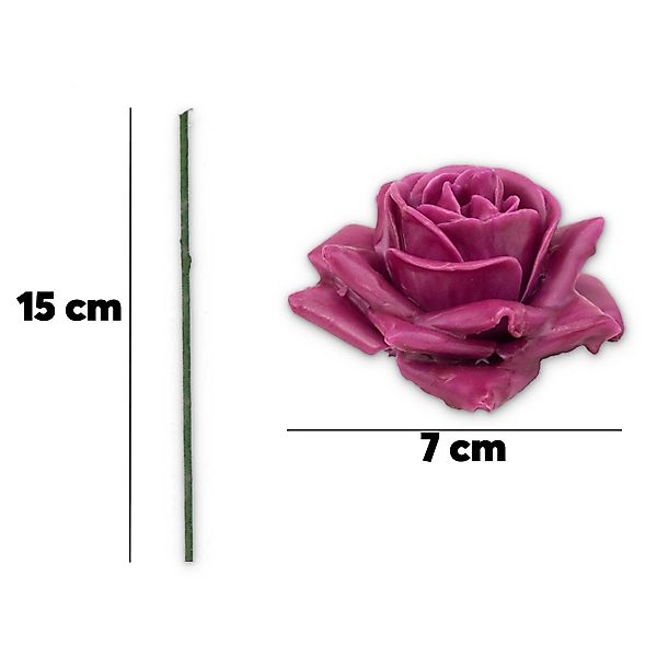 Kunstblume Wachsrosen mit Stiel als Kunstrosen günstig online kaufen