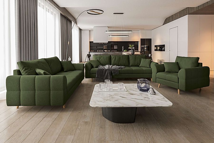 99rooms Polstergarnitur Bello, (Couchgarnitur, Set (3-tlg), günstig online kaufen
