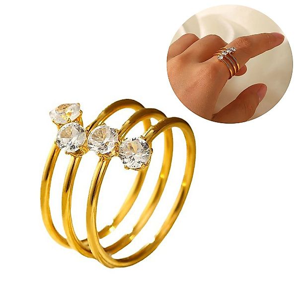 RWEUOQ Fingerring Damenringe, Offener Ring, Goldenem günstig online kaufen